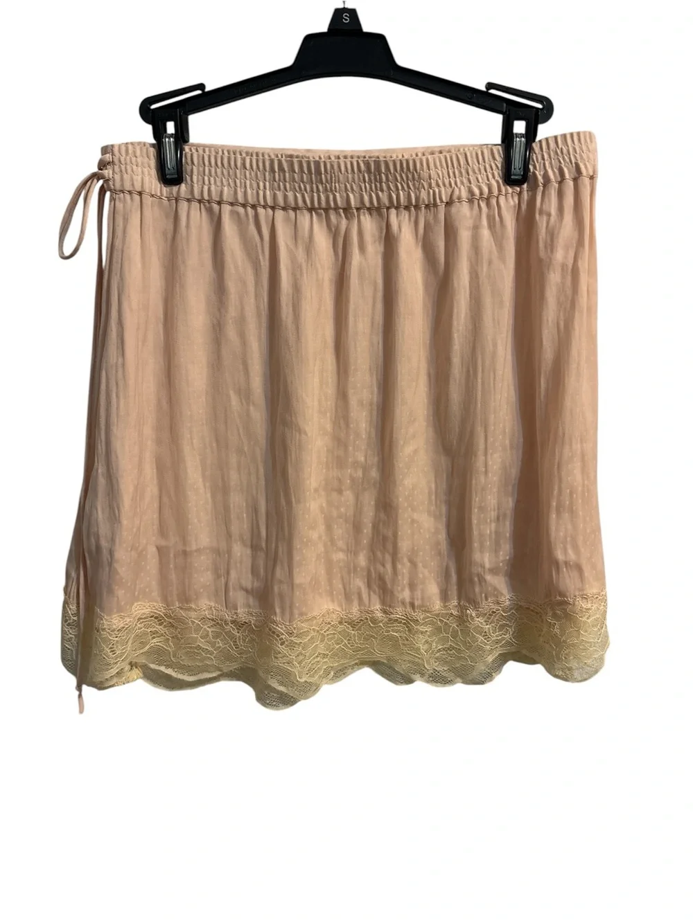 Free People Intimately Blush Peach Lace-Trim Wrap Chemise Slip Skirt Small